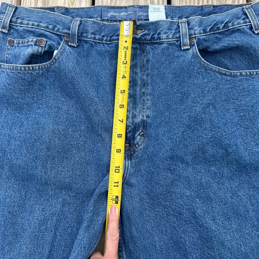 Vtg Eddie Bauer Loose Fit Tapered Leg Jeans Mens‎ Sz 40x32 Blue Cotton Denim